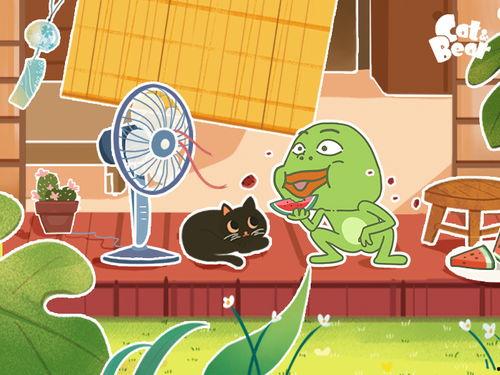 小熊吃瓜表情包,萌态可掬，瓜香四溢